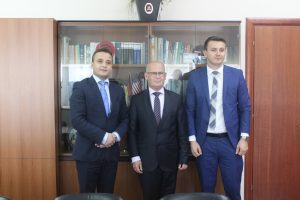 Meeting of the University of Tirana Rector, Prof. Dr. Mynyr Koni with Mr. Leon Gjokaj, Deputy Minister for Human and Minority Rights, and Mr. Marash Dukaj, Deputy Minister of Education of Montenegr