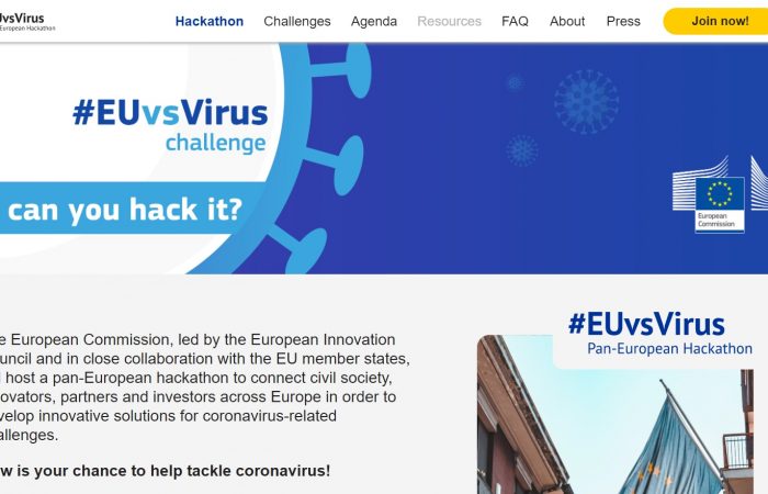 Between April 24-26, the EU Commission will host EUvsVirus.org hackathon
