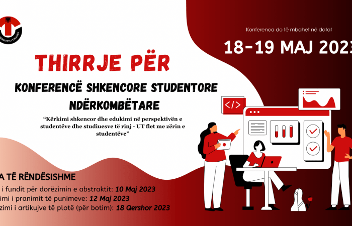 On the 65th anniversary of its establishment, the University of Tirana invites students and young researchers to become part of its scientific student conference: “Research and education from the perspective of students and young researchers – UT speaks through the voice of its students