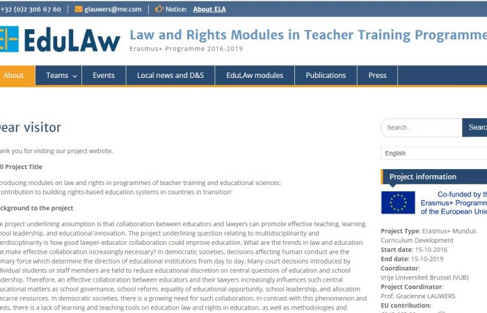Law and Rights Modules in Teacher Training Programmes, – EDULAW
