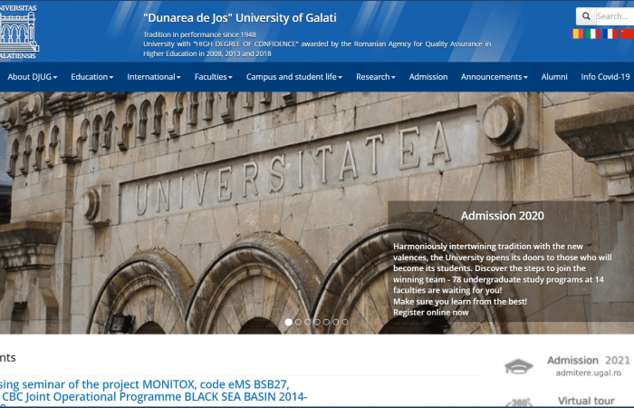 Hapet thirrja për bursa në programin Erasmus + në Universitetin “Dunarea de Jos” në Galati, Rumani, për stafin akademik me kohë të plotë të Universitetit të Tiranës, për semestrin e dytë të vitit akademik 2021-2022.