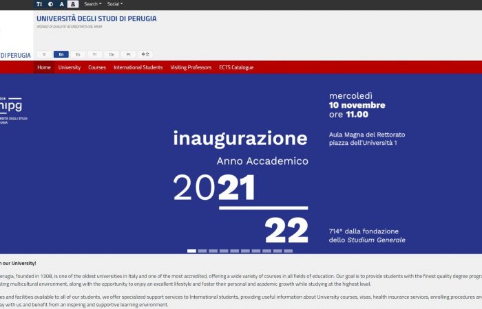 Hapet thirrja për bursa në kuadër të programit Erasmus + në Universitetin e Perugias, në Itali, për semestrin e dytë të vitit akademik 2021-2022.