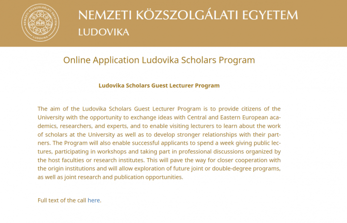 Hapet thirrja për aplikim për Lektorë të ftuar në kuadër të Programit të Studiuesve Ludovika