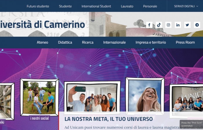 Hapet thirrja për bursa për studentët në kuadër të Programit Erasmus + në Universitetin Camerino, Itali, për semestrin e dytë të vitit akademik 2023-2024.