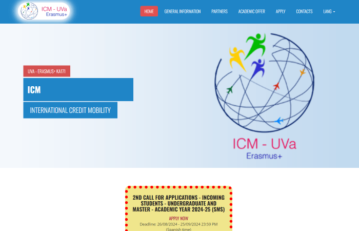 Hapet thirrja për aplikime për bursa për studentët e Universitetit të Tiranës, në kuadër të Programit Erasmus +, në Universitetin Valladolid, Spanjë, për semestrin e dytë të vitit akademik 2024-2025.