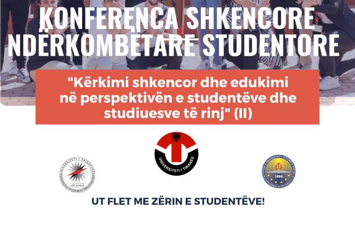 Konferenca Shkencore Studentore Ndërkombëtare “Kërkimi shkencor dhe edukimi në perspektivën e studentëve dhe të studiuesve të rinj – UT flet me zërin e studentëve” (12 dhjetor 2024).