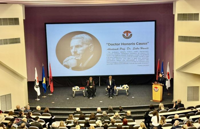 Universiteti i Tiranës nderon Akademik. Prof. Dr. Sabri Hamitin me titullin “Doctor Honoris Causa”