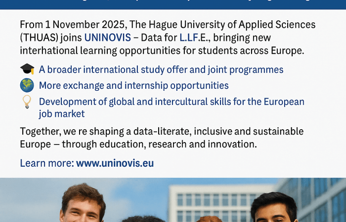 Universiteti i Shkencave të Aplikuara të Hagës bëhet pjesë e Aleancës Universitare Evropiane UNINOVIS