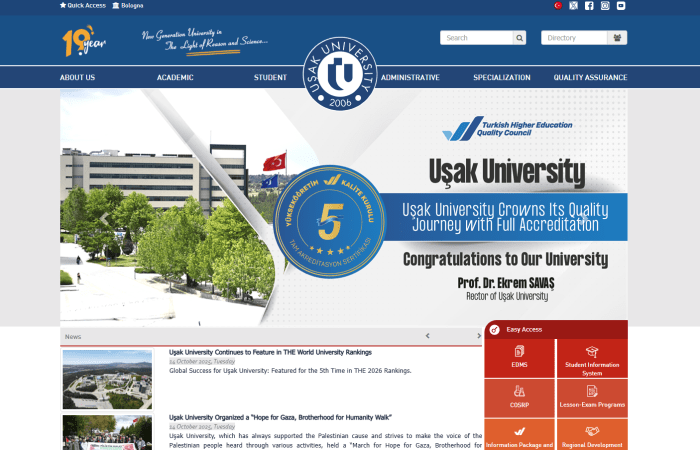 Hapet thirrja për bursa në programin Erasmus + në Universitetin Usak, në Turqi, për semestrin e dytë të vitit akademik 2025-2026.