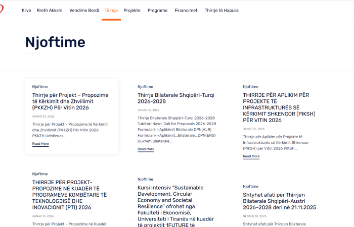 Agjencia Kombëtare për Kërkimin Shkencor dhe Inovacionin (AKKSHI), ka shpallur thirrjet për aplikime për vitin 2026