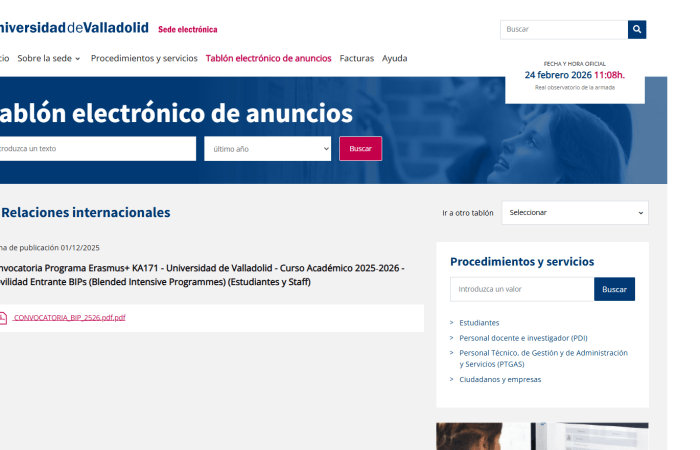 Hapet thirrja për aplikime për bursa për studentët PhD dhe personelin akademik të Universitetit të Tiranës, në kuadër të Programit Erasmus + BIP (Blended intensive programme) në Universitetin e Valladolid, Spanjë, për semestrin dytë të vitit akademik 2025-2026.