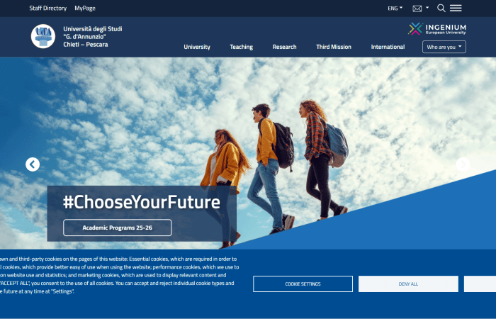 Hapet thirrja për bursa për studentët e Universitetit të Tiranës në kuadër të programit Erasmus + në Universitetin “G. d’Annunzio” Chieti-Pescara, Itali, për semestrin e parë të vitit akademik 2026-2027.