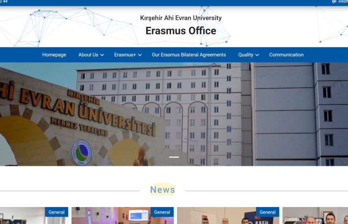 Hapet thirrja për aplikime për bursa në kuadër të Programit Erasmus + për personelin akademik me kohë të plotë të UT-së, në Universitetin Kırşehir Ahi Evran – Erasmus code (TR KIRSEHI01), në Turqi, për semestrin e dytë të vitit akademik 2025-2026, Project number (2024-1-TR01-KA171-HED-000226341).