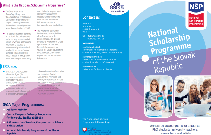 Ambasada e Sllovakisë në Tiranë ka përcjellë njoftimin mbi hapjen e thirrjes për aplikime në kuadër të National Scholarship Programme of the Slovak Republic, program i cili mbështet mobilitetin akademik ndërkombëtar.