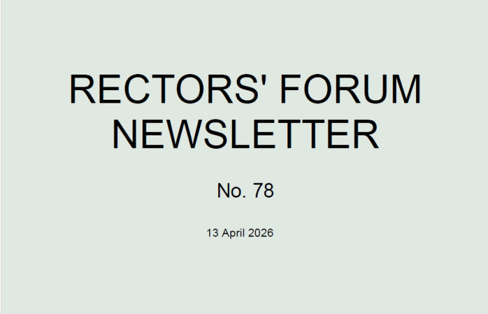 RECTORS’ FORUM NEWSLETTER No. 78 13 April 2026