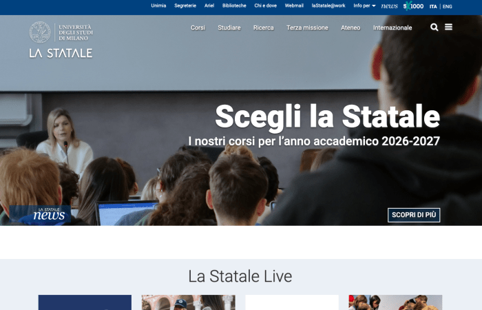 Hapet thirrja për aplikime për studentët e Universitetit të Tiranës, në Universitetin e Studimeve të Milanos, Itali, në kuadër të Programi Erasmus +, për semestrin e parë të vitit akademik 2026-2027.