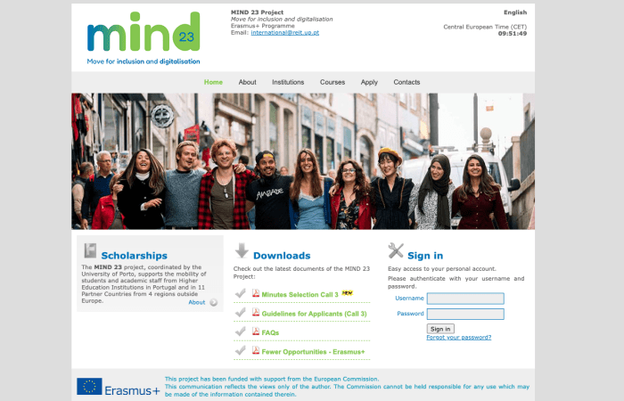 Hapet thirrja për aplikime për bursa për studentët dhe personelin me kohë të plotë të Universitetit të Tiranës, në kuadër të Programit Erasmus +, në Konsorciumin MIND 24, Portulagi (Universiteti i Portos, Universiteti Aveiro, Universiteti Minho dhe Universiteti Trásos-Montes e Alto Douro), për vitin akademik 2026-2027.