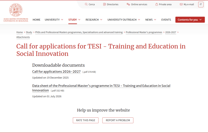 TESI-TN MASTER:  Aplikimet janë tashmë të hapura – Viti Akademik 2026–2027